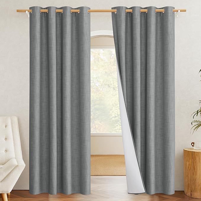 NICETOWN 100% Absolutely Blackout Linen Curtains by NICETOWN
