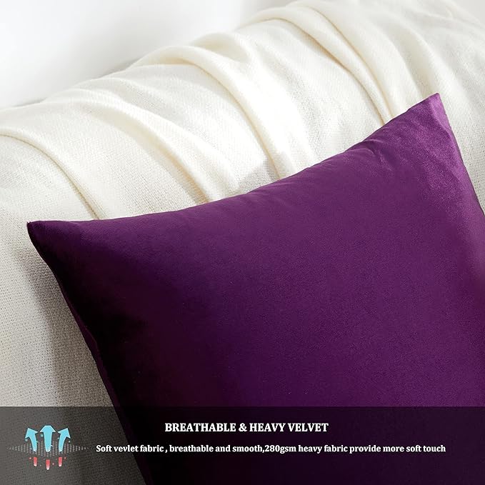 GIGIZAZA Decorative Throw Pillow Covers 16x16, Velvet Sofa Boho Cushion Pillows - Image 6