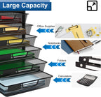 Mesh Desk Organizer with 6 Tier Sliding Drawers,Black