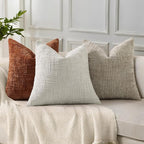 decorUhome Light Grey Chenille Throw Pillow Covers 18x18 Set of 2 Textured Soft - Image 5