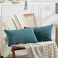 Fancy Homi 2 Packs Teal Long Lumbar Decorative Throw Pillow Covers 12x24 Inch by Fancy+Homi