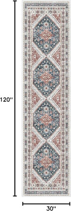 Madane Hallway Runner Rug 2'6''x10' Kitchen Runner, Non Slip Vintage Runners - Image 2