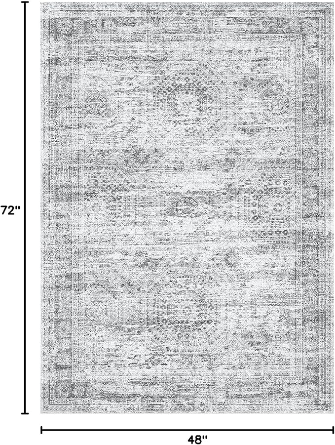 Area Rugs 4x6 for Living Room, Vintage Washable Rugs for Dining Room, Non-Slip - Image 2