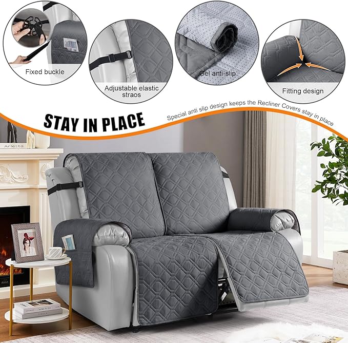 VANSOFY Waterproof Recliner Couch Covers, Sofa Covers 1-Piece Washable - Image 3