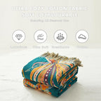 MSGKV Boho Throw Blanket for Bed Twin Size 100% Cotton Floral Blanket 60"x80" - Image 5