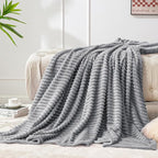 BEDELITE Fleece Blanket Twin Size – 3D Ribbed Jacquard Soft and Warm Decorative by BEDELITE