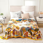 MSGKV Boho Throw Blanket Queen Size 90"x90" Cotton Blanket - Image 2