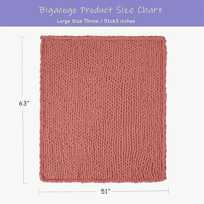 Bigacogo Chunky Knit Throw Blanket - Image 2