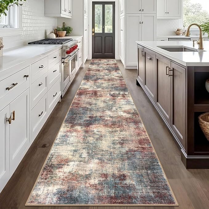 IOHOUZE Abstract Runner Rug 3x20 Ft Extra Long Washable Runners - Image 2