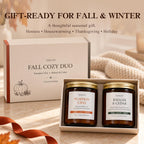 Fall Scented Candles Gift Set, 2 Pack 9oz, Pumpkin Chai & Balsam Cedar