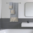 Loom and Mill Luxury Cotton Decorative Bath Towel Set 3 Piece, Grey