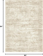 5x7 Area Rugs Beige Low Pile Indoor Washable Trendy Faded Style Rugs - Image 2