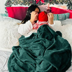 Bedsure GentleSoft Fleece Throw Blanket Forest Green - Image 6