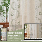 jinchan Belrose Linen Curtains for Bedroom Floral Curtains 72 Inch Length Linen - Image 8