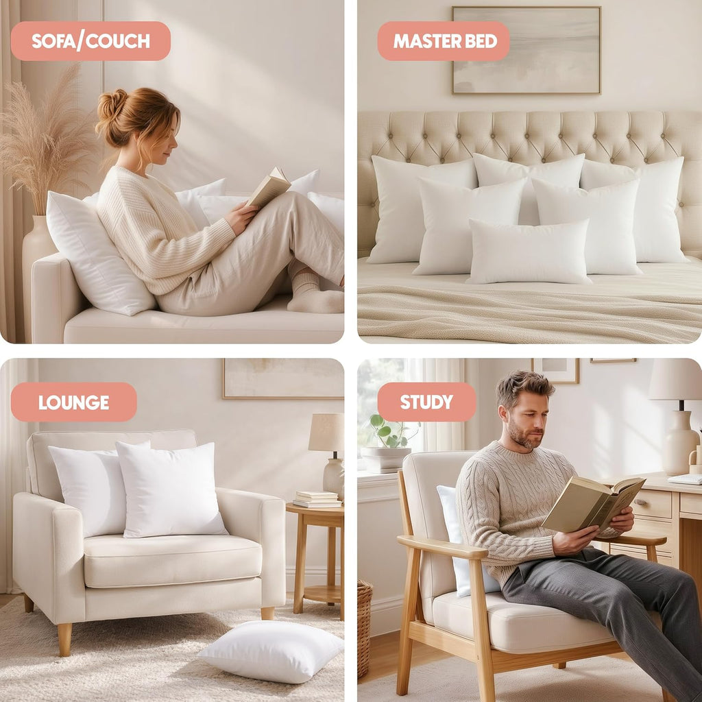Utopia Bedding 26x26 Pillow Inserts, White Throw Pillows for Couch, 2 Pack
