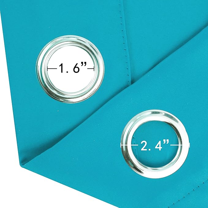 LEMOMO Teal/Turquoise Kids Blackout Bedroom Curtains/52 x 63 Inch/Set of 2 - Image 6