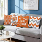 Hexagram Geometric Orange Pillow Covers 16x16 Set of 4, Decorative Outdoor Boho - Image 7