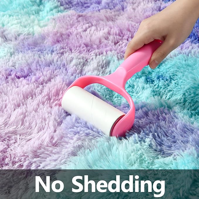 Shag Area Rug, 4 X 6 Tie-Dyed Plush Fuzzy Rugs - Image 4