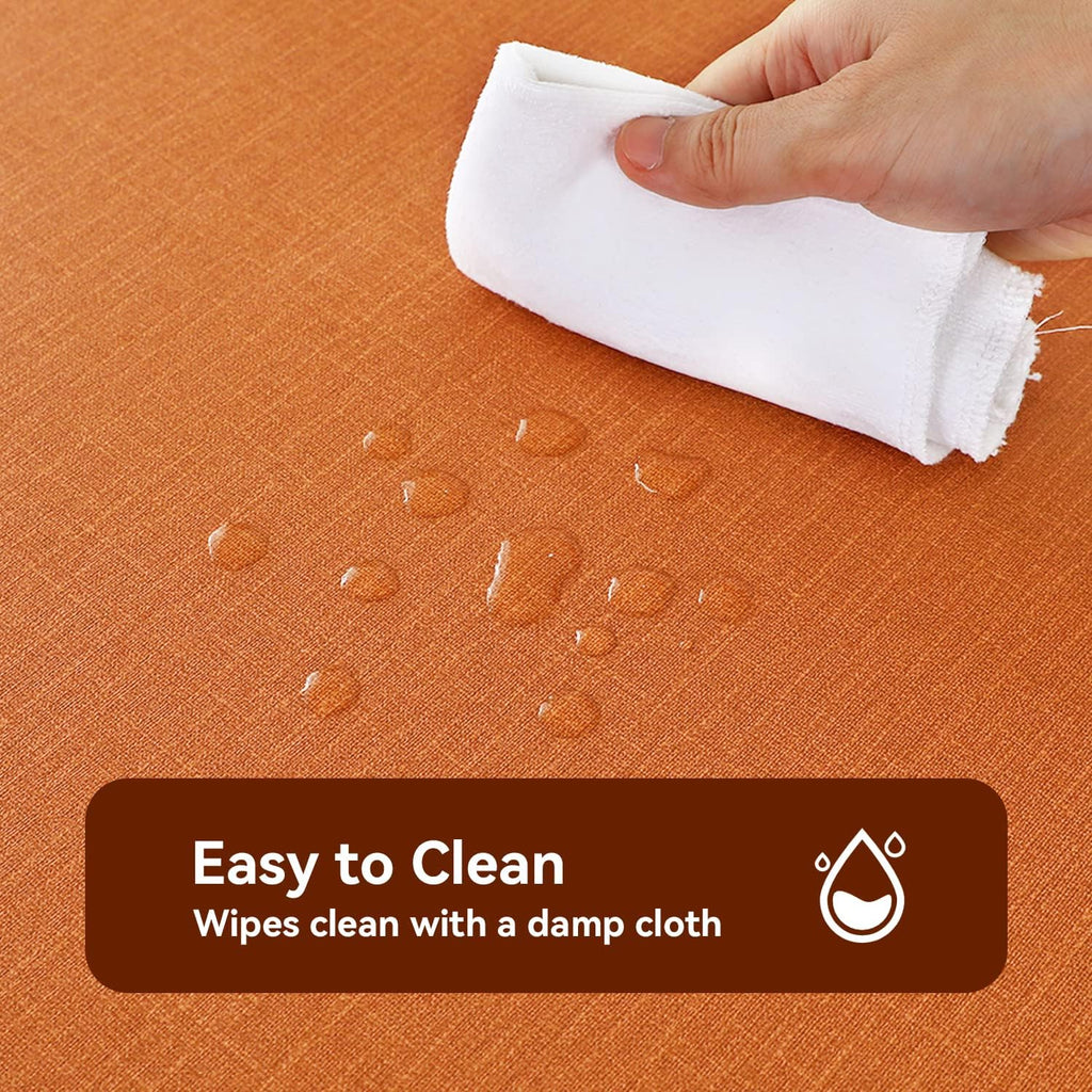 Romanstile Waterproof Vinyl Tablecloth Rectangle, 60 x 102 Inch, Orange