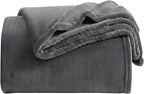 KMUSET Fleece Blanket Twin Size Dark Grey Lightweight Throw Blanket Super Soft - Image 2
