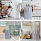 Lifewit 80L Large Laundry Baskets, Laundry Hampers Bags, 2 Pack, Grey&Blue