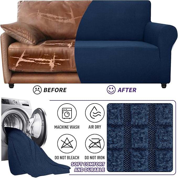 ZNSAYOTX Super Stretch Couch Cover Love Seat Sofa Covers - Image 7