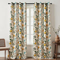 Topfinel Floral Curtains 90 Inches Long 2 Panels Unique Natural Beige Luxury by Topfinel
