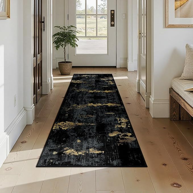 Washable Area Rugs 2x7 Non-Slip Modern Abstract Soft - Image 3