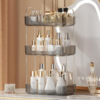 Akinbas 3 Tier Bathroom Organizer Countertop Makeup Perfume Tray Skincare Organizer for Bathroom Dresser Vanity (Grey)