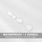 Linen Outdoor Curtains for Patio Waterproof 4 Pcs 54x84 In White