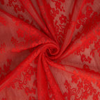 YJ YANJUN Vintage Lace Curtains 96 Inches Long-Victorian Floral Pattern Red - Image 6