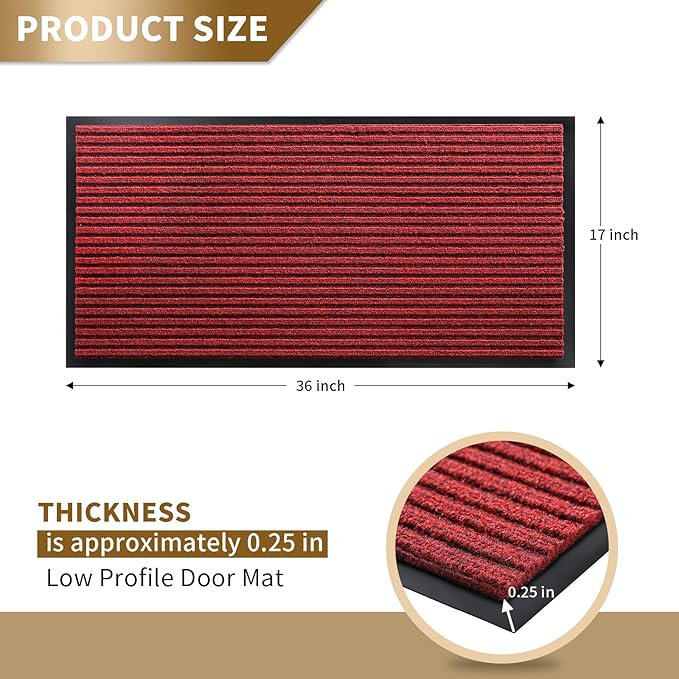 Yimobra Front Door Mat Outdoor Indoor Entrance, 100% Waterproof All-Season All - Image 2