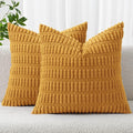 MIULEE Pack of 2 Corduroy Decorative Throw Pillow Covers 16x16 Inch Soft Boho by MIULEE