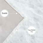 ORINOVA White Faux Rabbit Fluffy Fur Area Rugs - Image 6