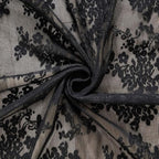 YJ YANJUN Vintage Lace Curtains 96 Inches Long Victorian Floral Gothic Black - Image 5