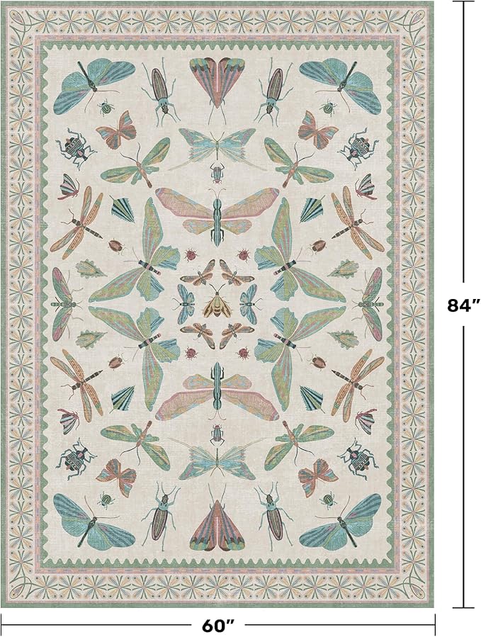 5x7 Pink and Green Nursery Rug - Image 2