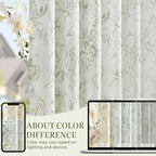 jinchan Floral Curtains 84 Inches Long Sage Green Flower Linen Farmhouse Curtain - Image 6