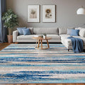 Lansny Modern Abstract 8x10 Large Machine Washable Living Room Rug Non-Slip by lansny
