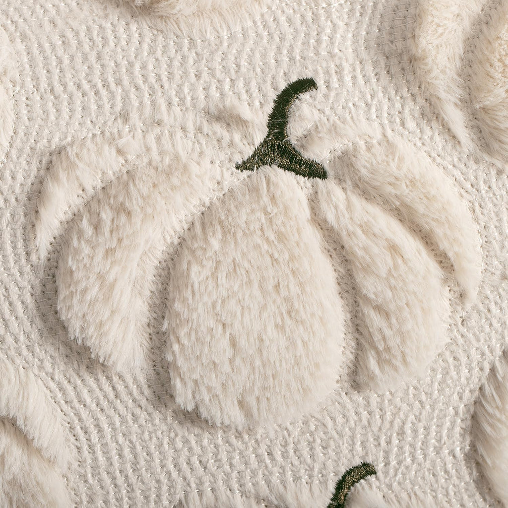 Fall Pillow Covers 18x18 Set of 2 Beige Pumpkin Decorations for Home