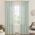 LAMIT Light Sage Linen Curtains 84 inch Length 2 Panels, Light Filtering Semi by LAMIT