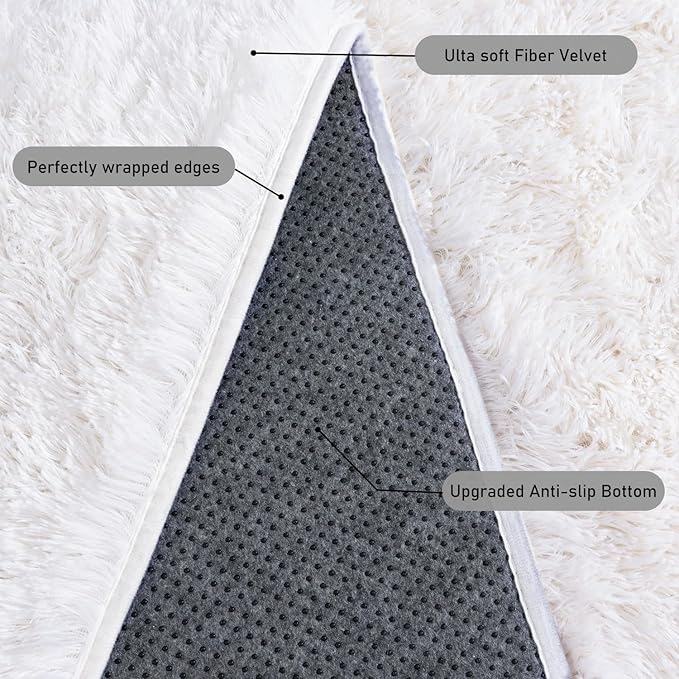 Rugs for Living Room 8x10, Soft Shaggy Modern Shag Area Rug for Bedroom - Image 5