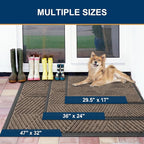 Smiry Front Door Mat Outside Entrance, Heavy Duty Sturdy Natural Rubber Doormat - Image 2