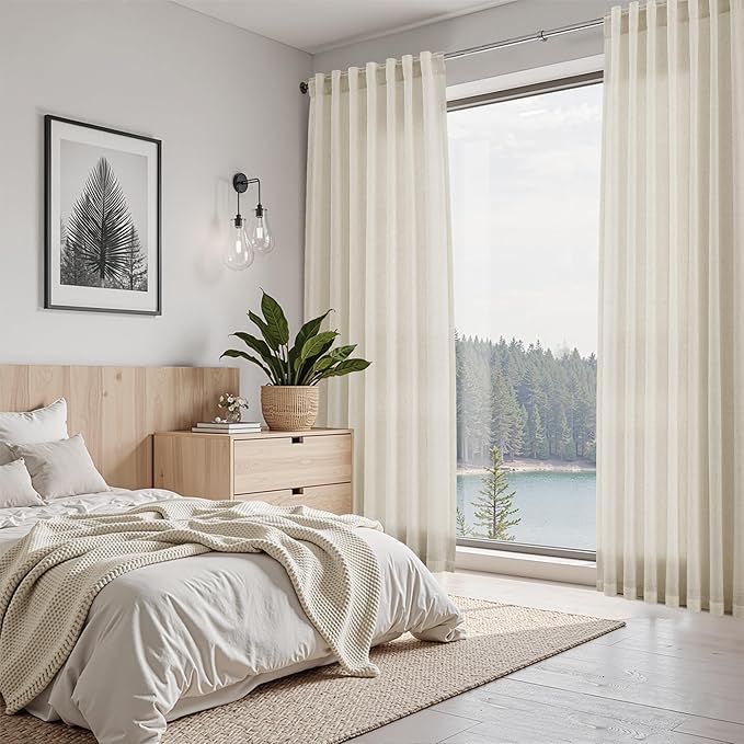 Nanspring Vanilla Linen Curtains 84 Inches Long - Image 7
