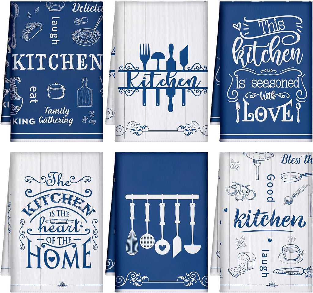 Bencailor 6 Pcs Coffee Kitchen Towels Decorative Dish Towels Sets