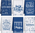 Bencailor 6 Pcs Coffee Kitchen Towels Decorative Dish Towels Sets