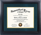 GMFrames 8.5x11 Diploma Degree Frame with Mat or Display 11x14 Certificates without Mat,Solid Wood,Black Finish with Intricate Black Rope Detail,UV Protection Acrylic