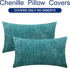 CaliTime Throw Pillow Covers Decorative 12 X 20 Inches Pack of 2 Cozy Chenille - Image 6