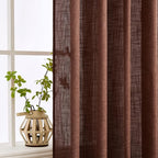MIULEE Chocolate Brown Linen Curtains 96 Inch Long - Image 5