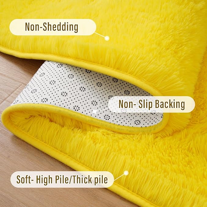 Amearea Shag Fluffy Small Rug, 2x4 Feet Throw Rugs - Image 6