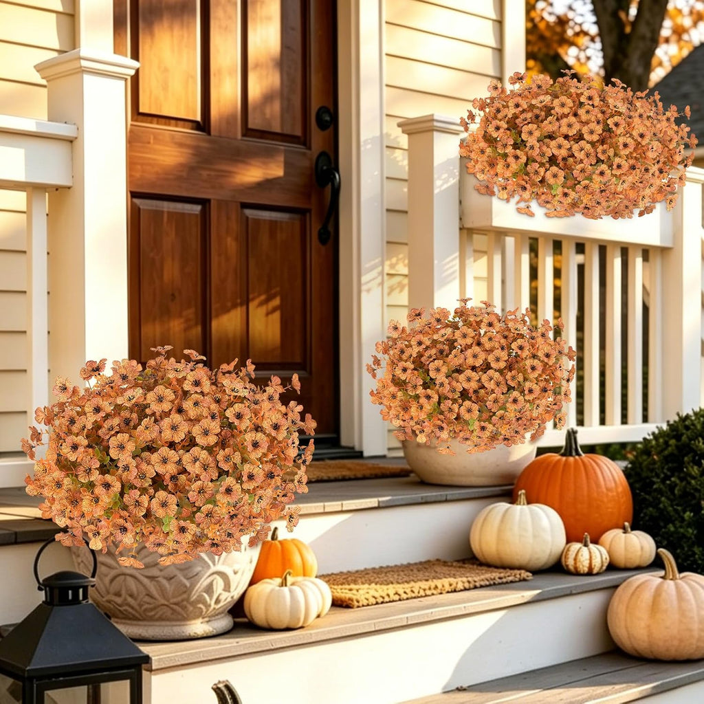 Artificial Fall Flowers for Outdoors, 24 PCS UV Resistant Faux Daisy Mums